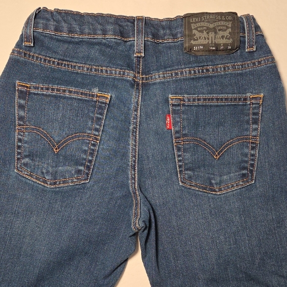 Levis 511 Slim Boys Blue Jeans Size 14reg Adjustable Waist 27 Length 29 - Picture 4 of 10